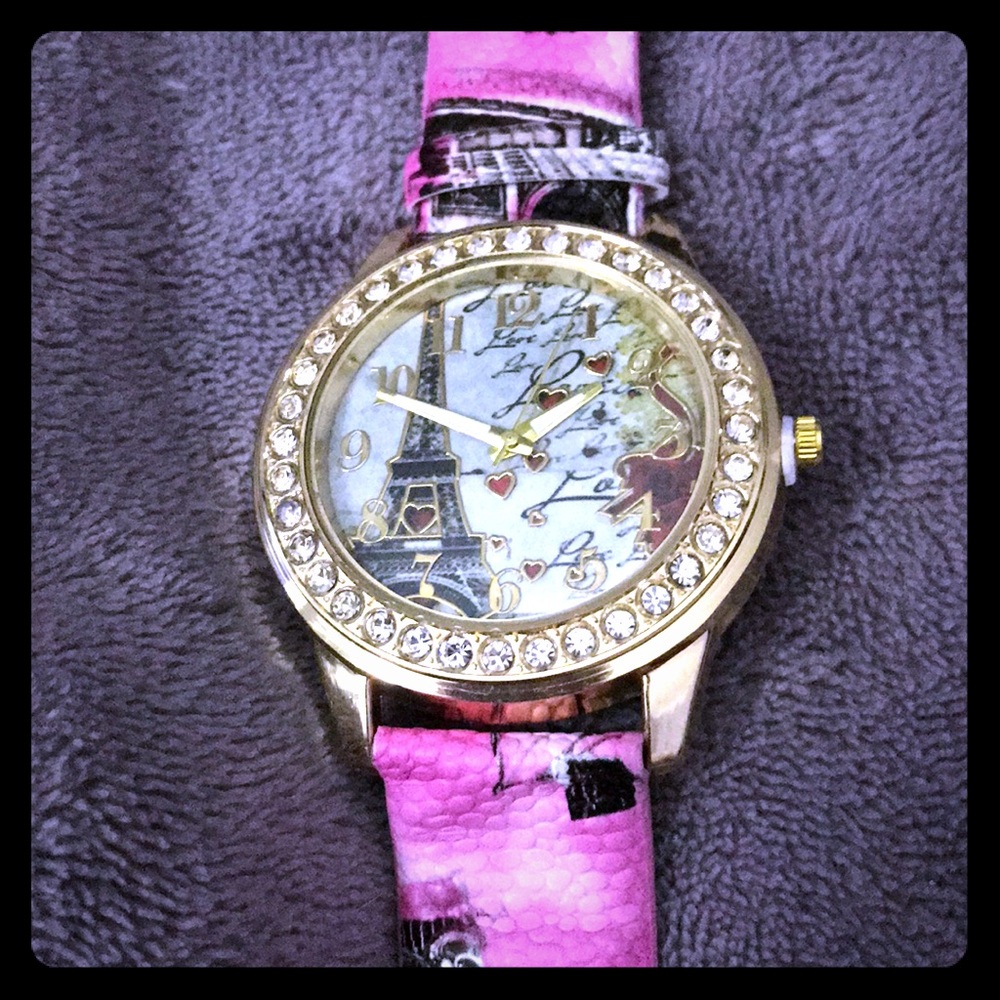 Pink Eiffel Tower Watch